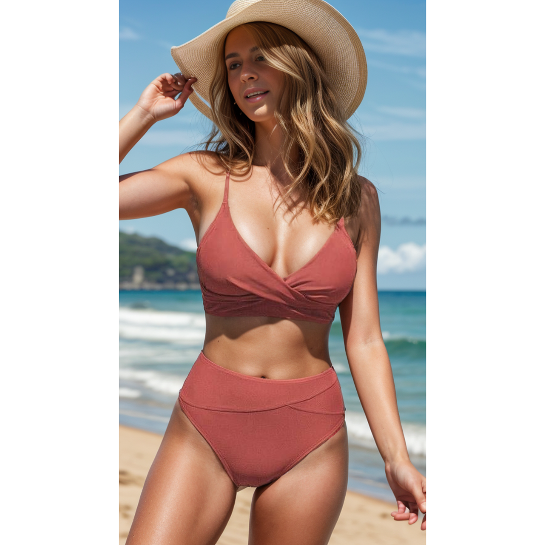 Zephyrine - High-Waisted V-Neck Bikini