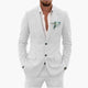 Men's Linen Suit Set – Two-Piece Button Blazer & Trousers Summer Holiday Suit 1