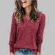 Women's V-Neck Long Sleeve Top — Relaxed Fit Everyday Top