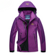 Women's hooded outdoor jacket with contrast panels and zipped pockets