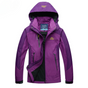 Women's hooded outdoor jacket with contrast panels and zipped pockets
