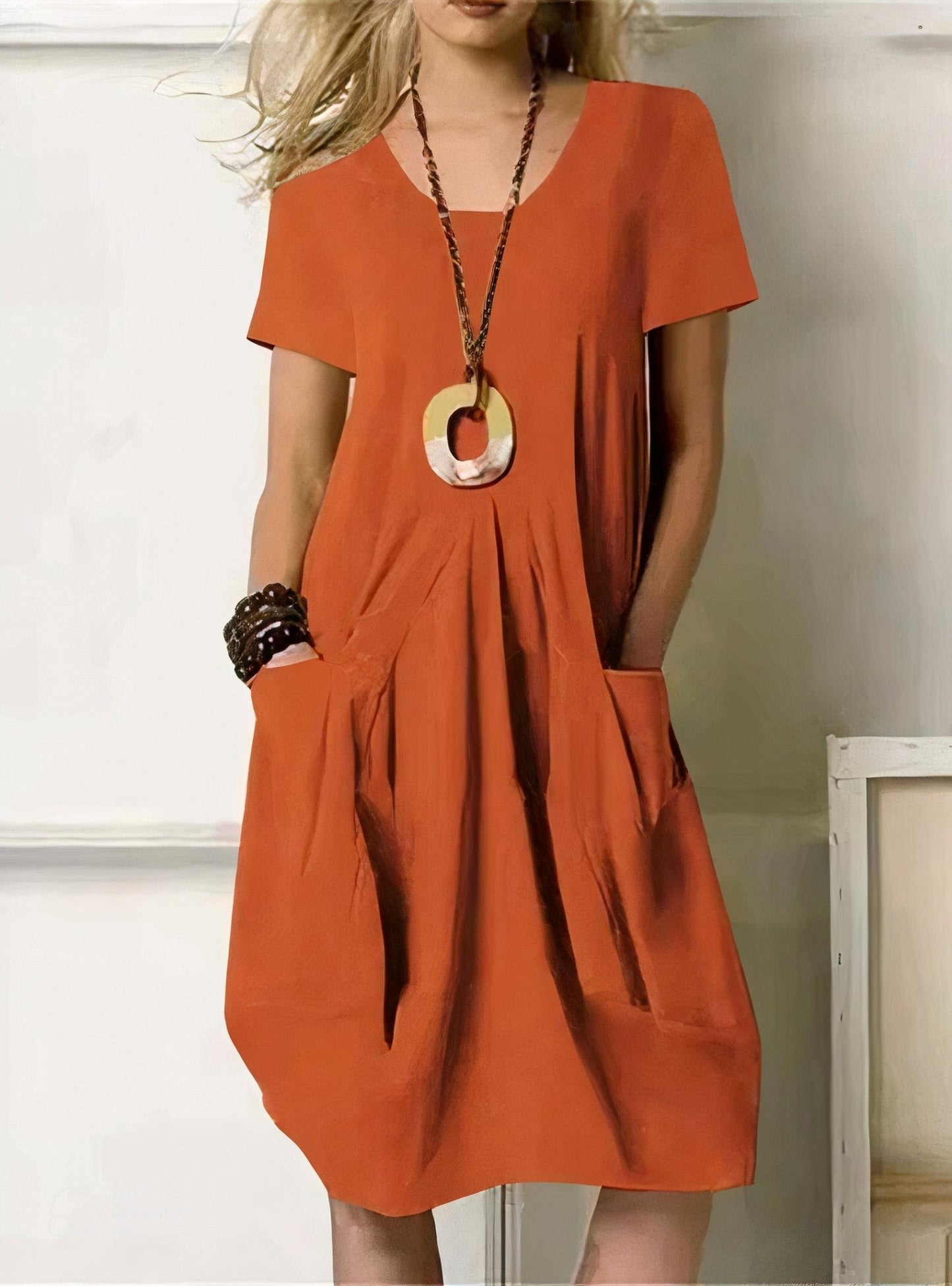 Elodie - Casual Cotton Midi Dress