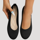 Women's knit flat shoes with rounded toes and flat soles