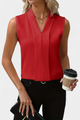 Women's Sleeveless V-Neck Top — Flowy Relaxed Lightweight Summer Blouse