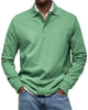 Men's long sleeve polo sweater with collar and button placket