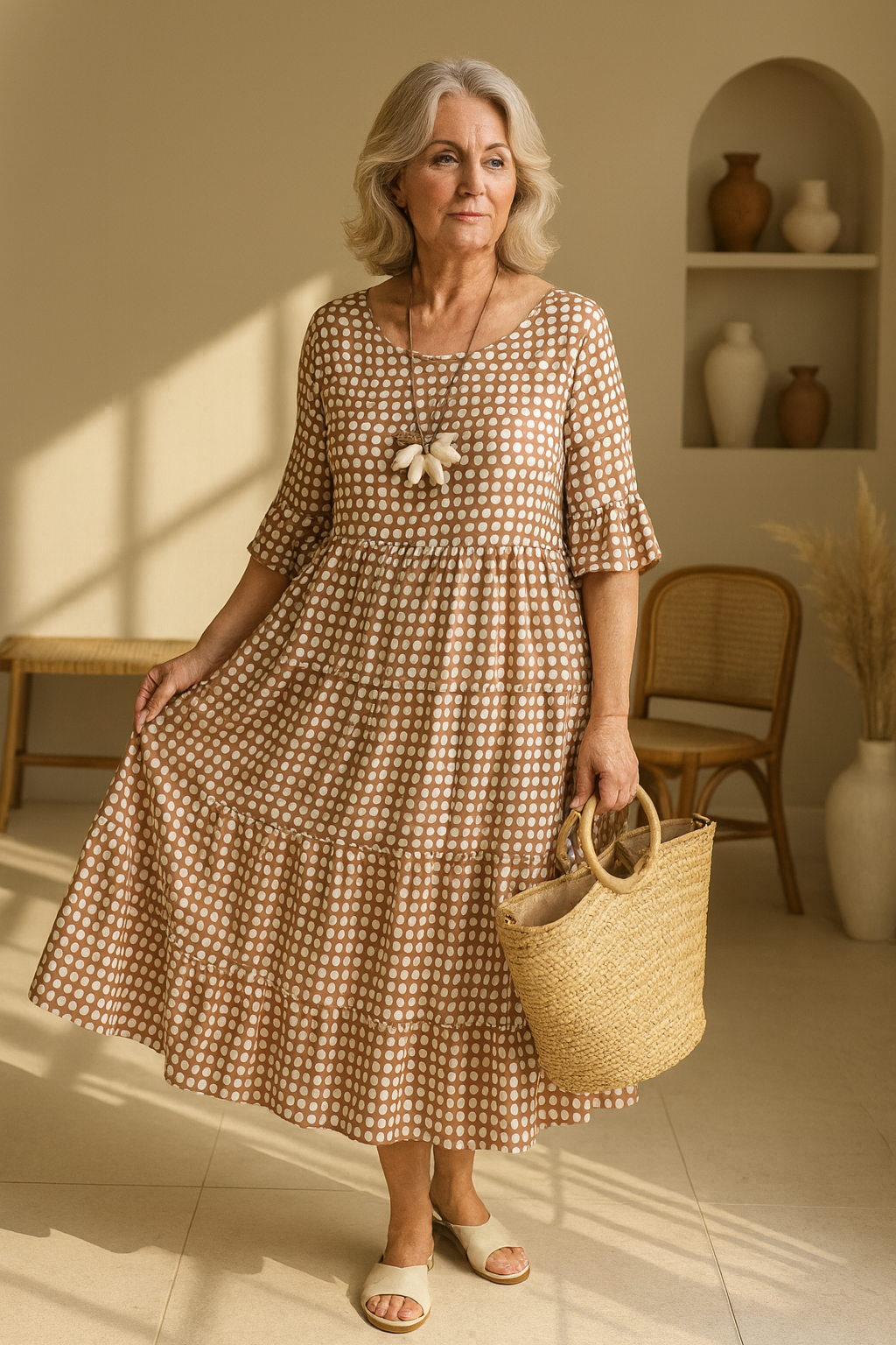 Lyra - Short Sleeve Midi Dress
