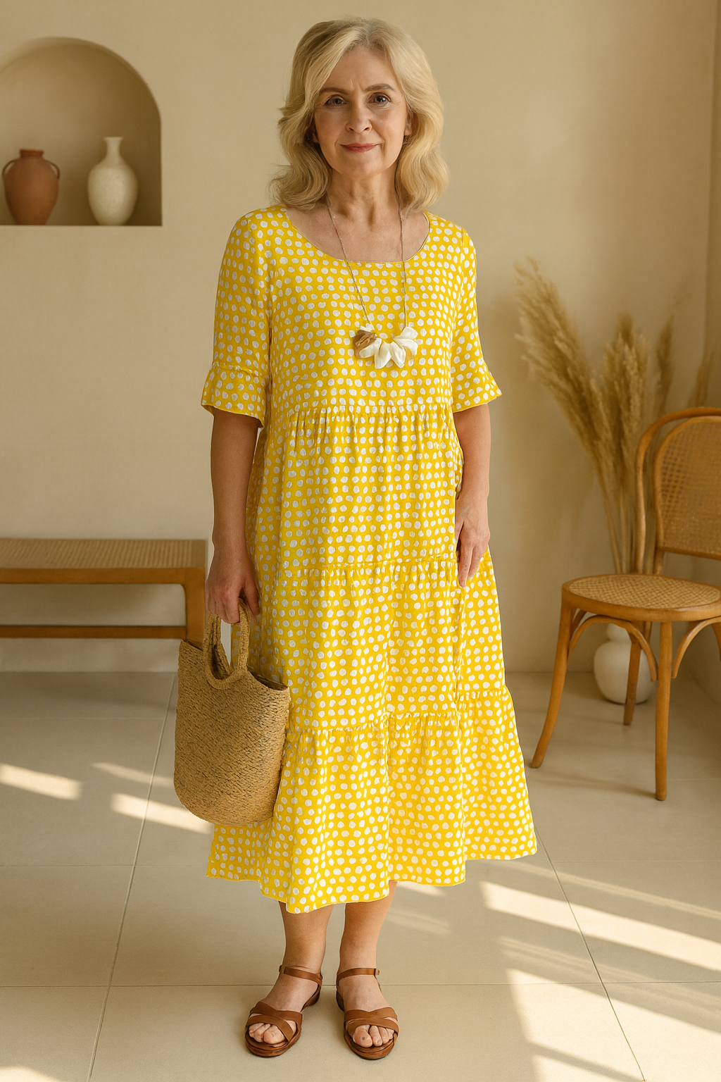 Lyra - Short Sleeve Midi Dress