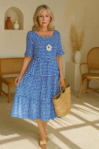 Lyra - Short Sleeve Midi Dress