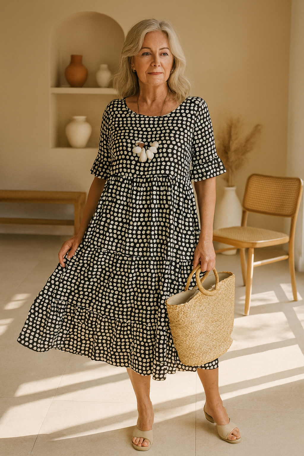 Lyra - Short Sleeve Midi Dress