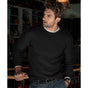 Men's long-sleeve crew neck knit sweater with ribbed trims