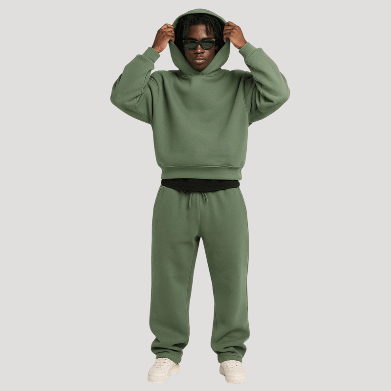 Men's oversized hooded sweatshirt and jogger trouser set