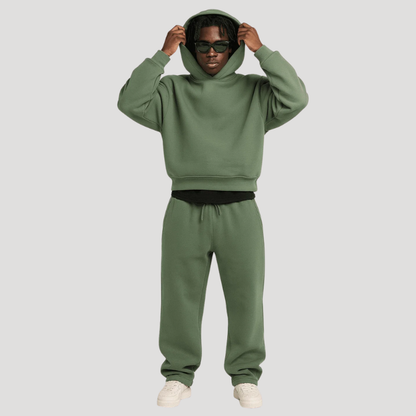Men's oversized hooded sweatshirt and jogger trouser set