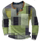 Men's geometric waffle henley sweater with long sleeves