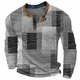 Men's geometric waffle henley sweater with long sleeves