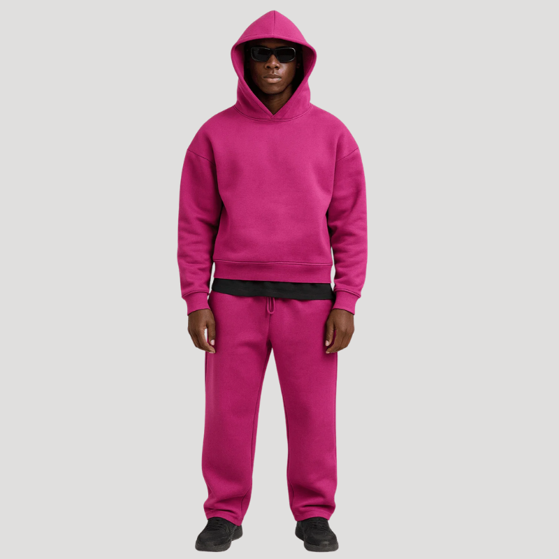 Men's oversized hooded sweatshirt and jogger trouser set