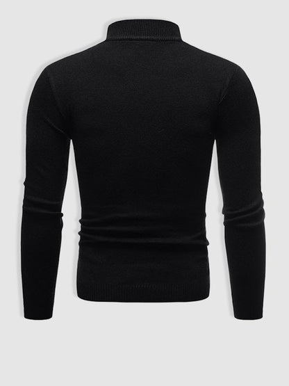 Men's slim fit long-sleeve turtleneck sweater with ribbed trims