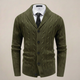 Men's cable knit shawl collar cardigan with button front