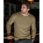 Men's long-sleeve crew neck knit sweater with ribbed trims