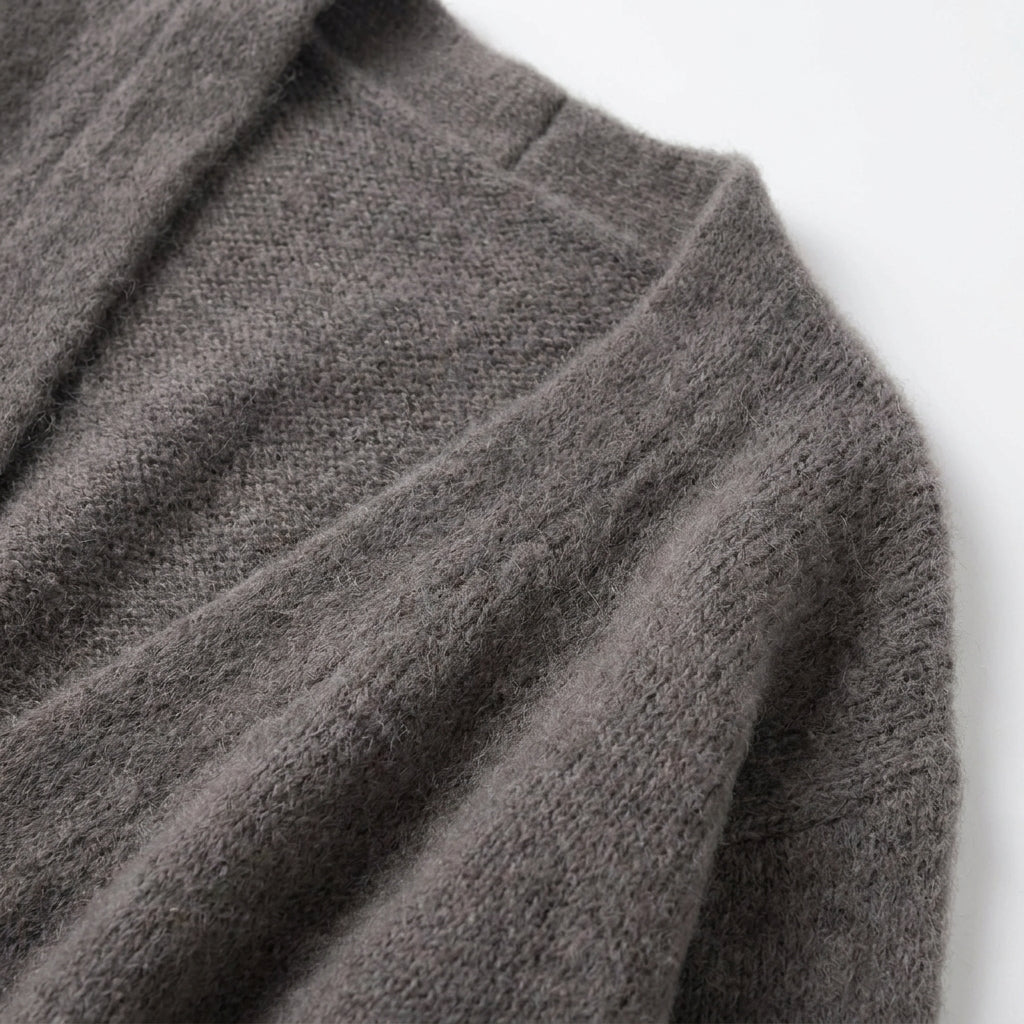 Women's longline open front knit cardigan with long sleeves