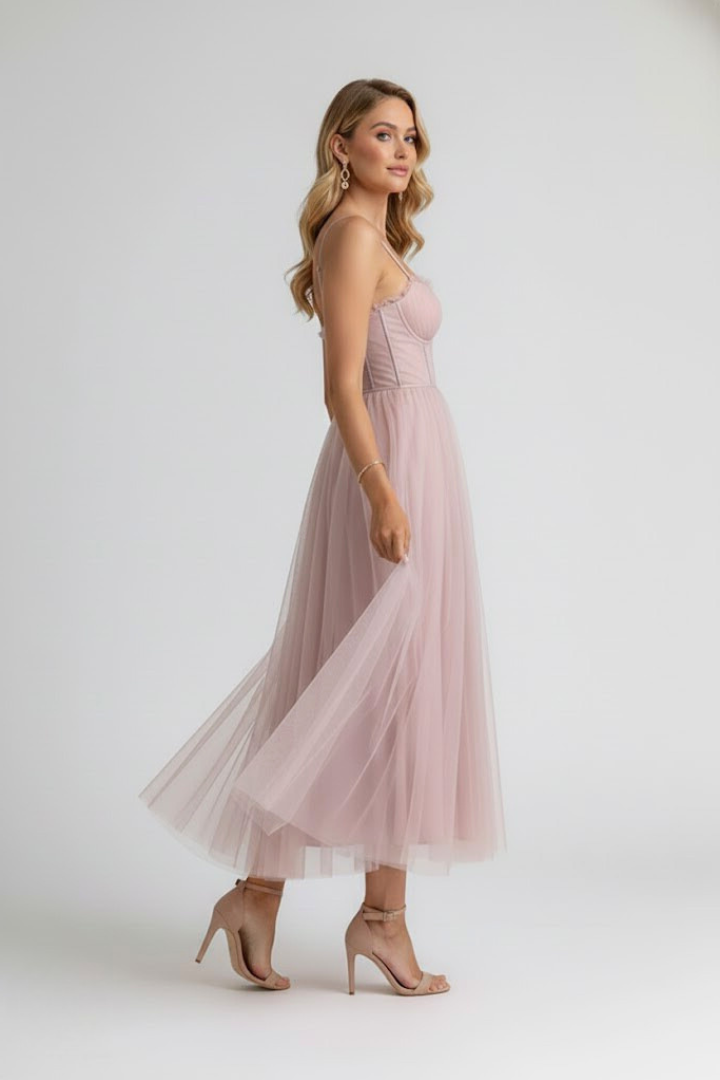 Women's Tulle Dress with Sweetheart Neckline – Formal Evening & Party Dress 3