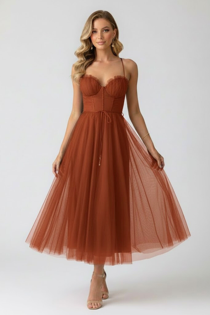 Women's Tulle Dress with Sweetheart Neckline – Formal Evening & Party Dress 6