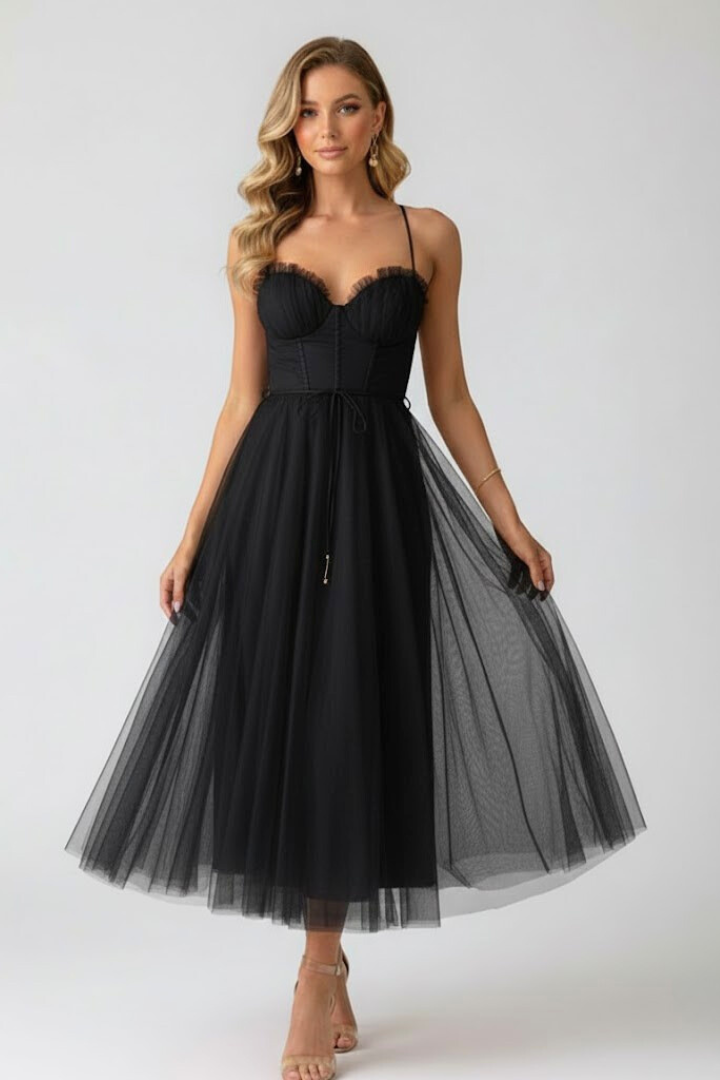 Women's Tulle Dress with Sweetheart Neckline – Formal Evening & Party Dress 8