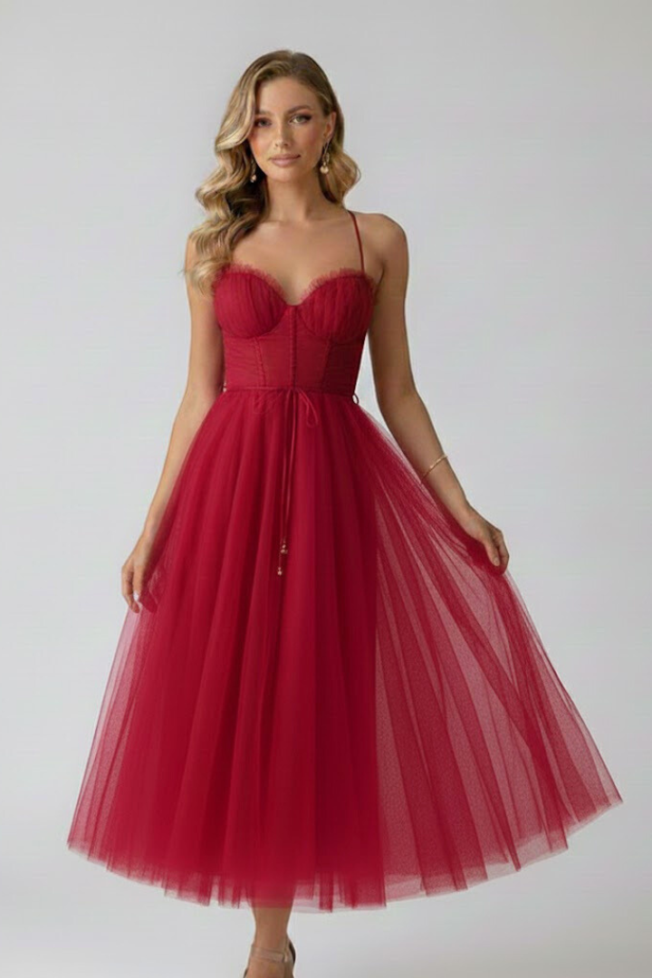 Women's Tulle Dress with Sweetheart Neckline – Formal Evening & Party Dress 9