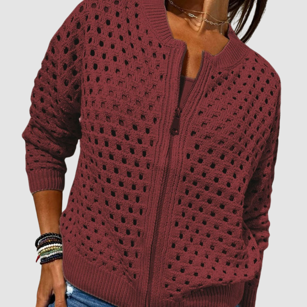 Seraphina - Knitted Zip Cardigan