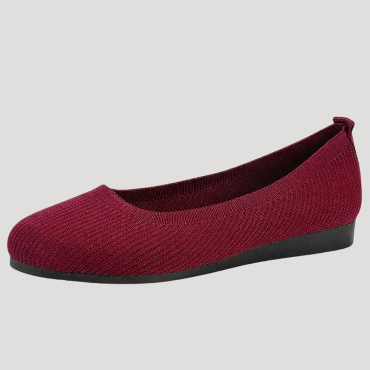 Women's knit flat shoes with rounded toes and flat soles