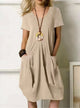 Women's Flowing Midi Dress — Lightweight Relaxed Everyday Summer Dress