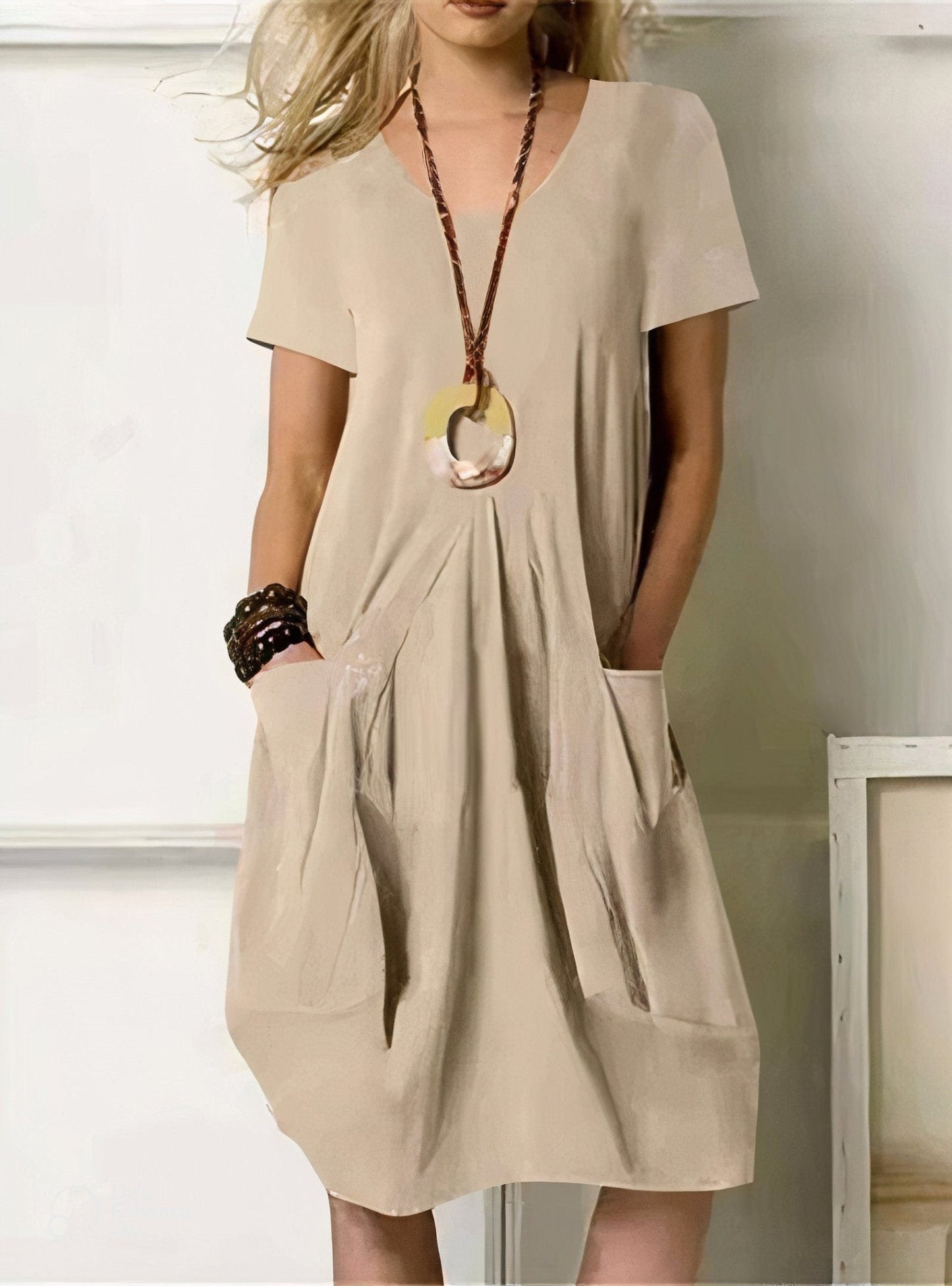 Elodie - Casual Cotton Midi Dress