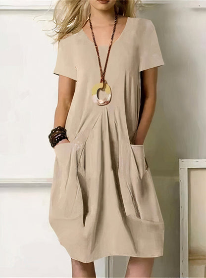 Elodie - Casual Cotton Midi Dress