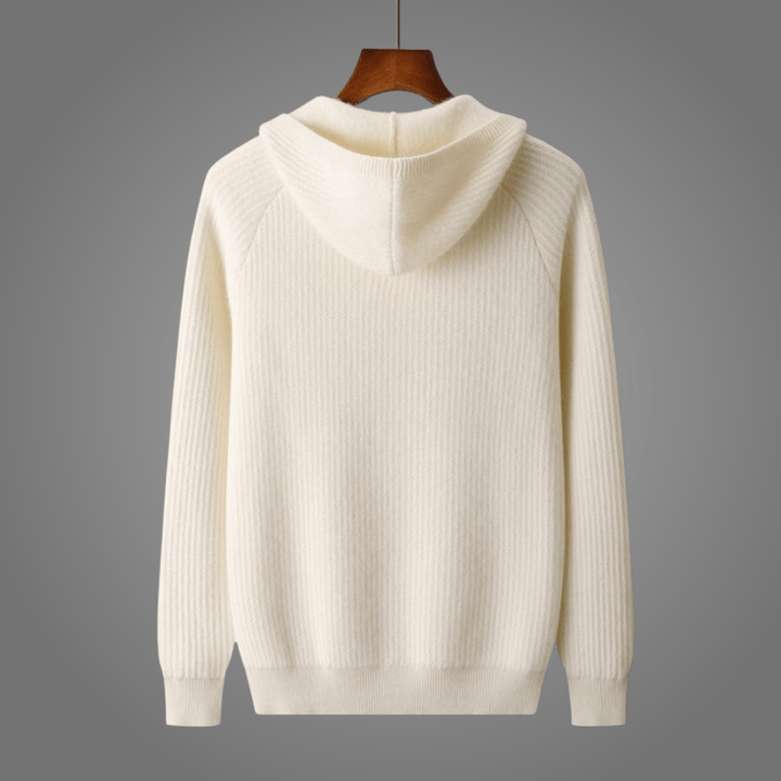Unisex hooded zip cardigan with front pockets and long sleeves