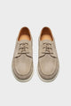 Men's moc toe lace-up shoes with flat contrasting soles