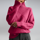Women's geometric diamond turtleneck sweater with long sleeves