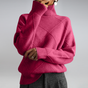 Women's geometric diamond turtleneck sweater with long sleeves