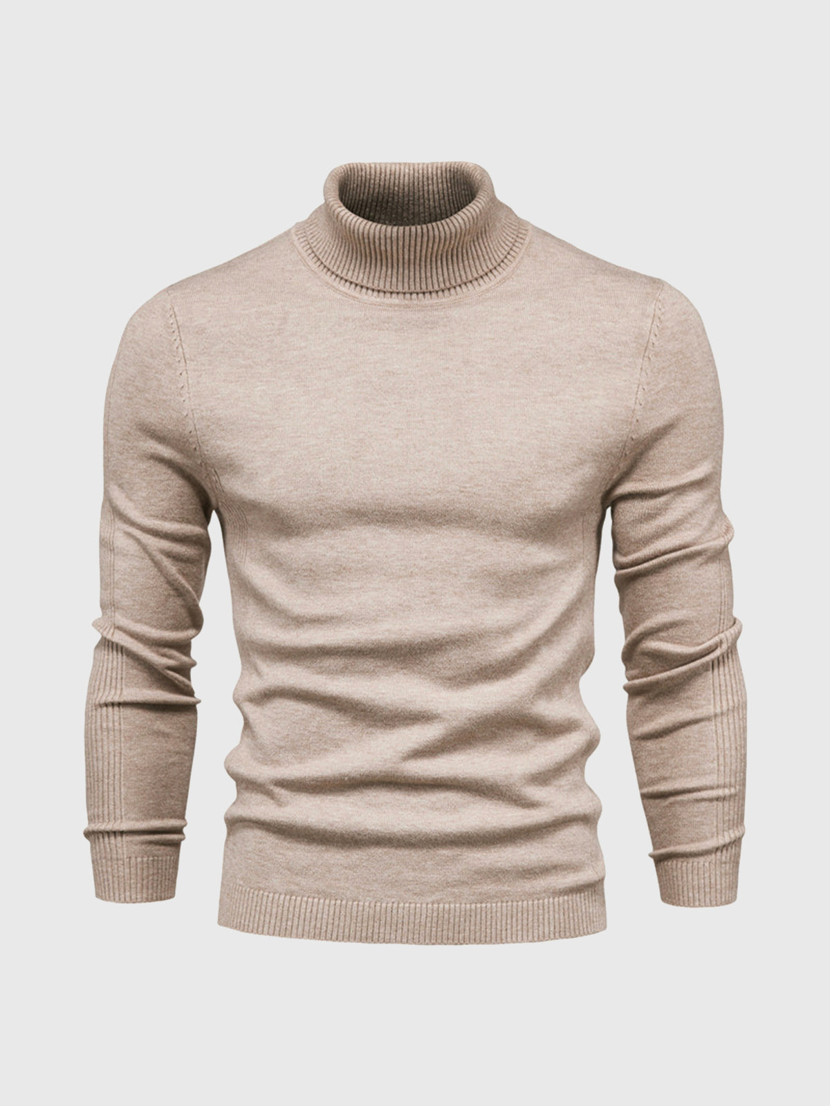Men's long-sleeve ribbed turtleneck sweater