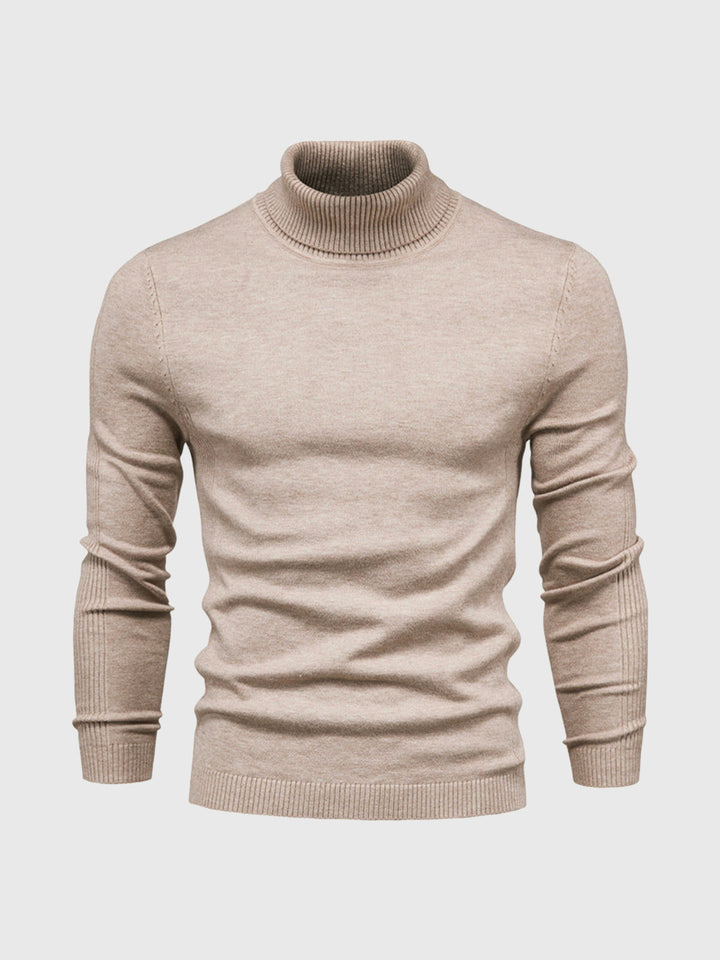 Men's long-sleeve ribbed turtleneck sweater
