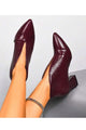 Snake embossed pointed-toe ankle boots with block heels
