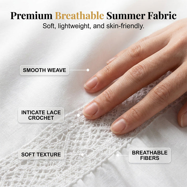 Women's Lace Peplum Blouse — Ruffle-Sleeve Crochet-Detail Lightweight Summer Top
