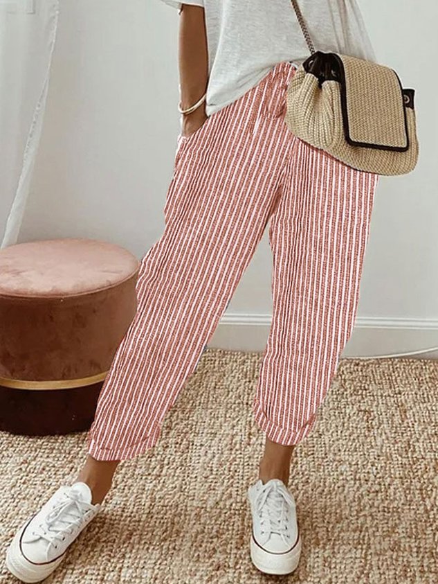 Louisa Linen Look Drawstring Trousers