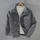 Men's textured padded jacket with stand collar and zip front