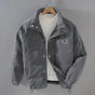 Men's textured padded jacket with stand collar and zip front