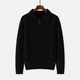 Men's zip-front sweater with polo collar and front pockets
