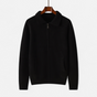 Men's zip-front sweater with polo collar and front pockets