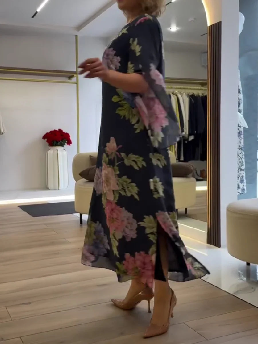 Aurelie - Floral Chiffon Maxi Dress