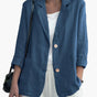 Women's casual blazer with notched lapels and patch pockets