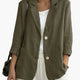 Women's casual blazer with notched lapels and patch pockets