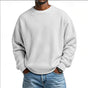 Men's long-sleeve textured crew neck sweatshirt with ribbed trims