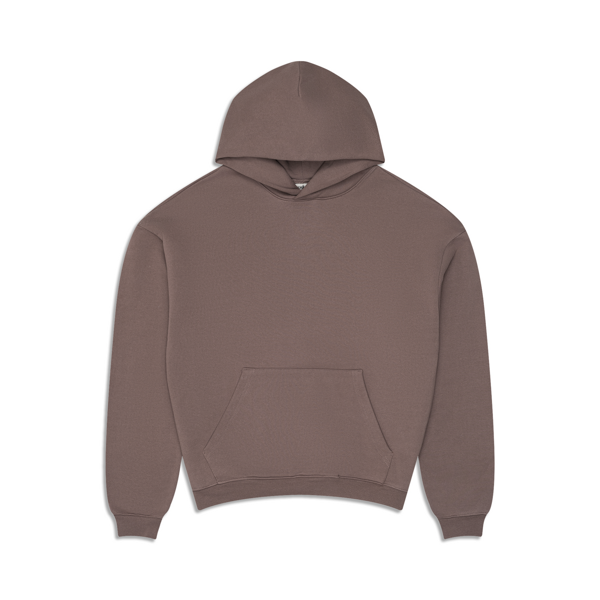 Women's brown hooded sweatshirt with long sleeves and front kangaroo pocket